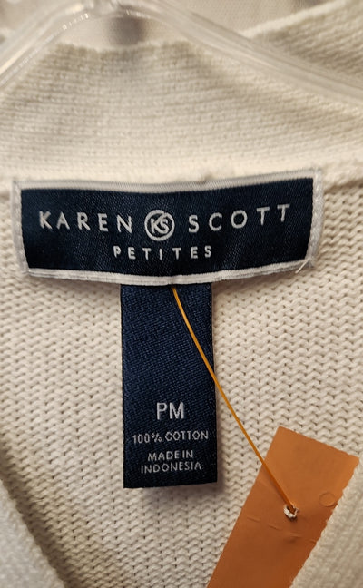 Karen Scott Women's Size M Petite White Sweater