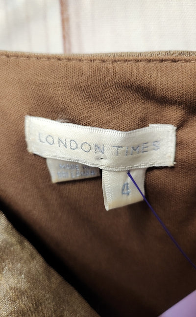 London Times Women's Size 4 Brown Dress