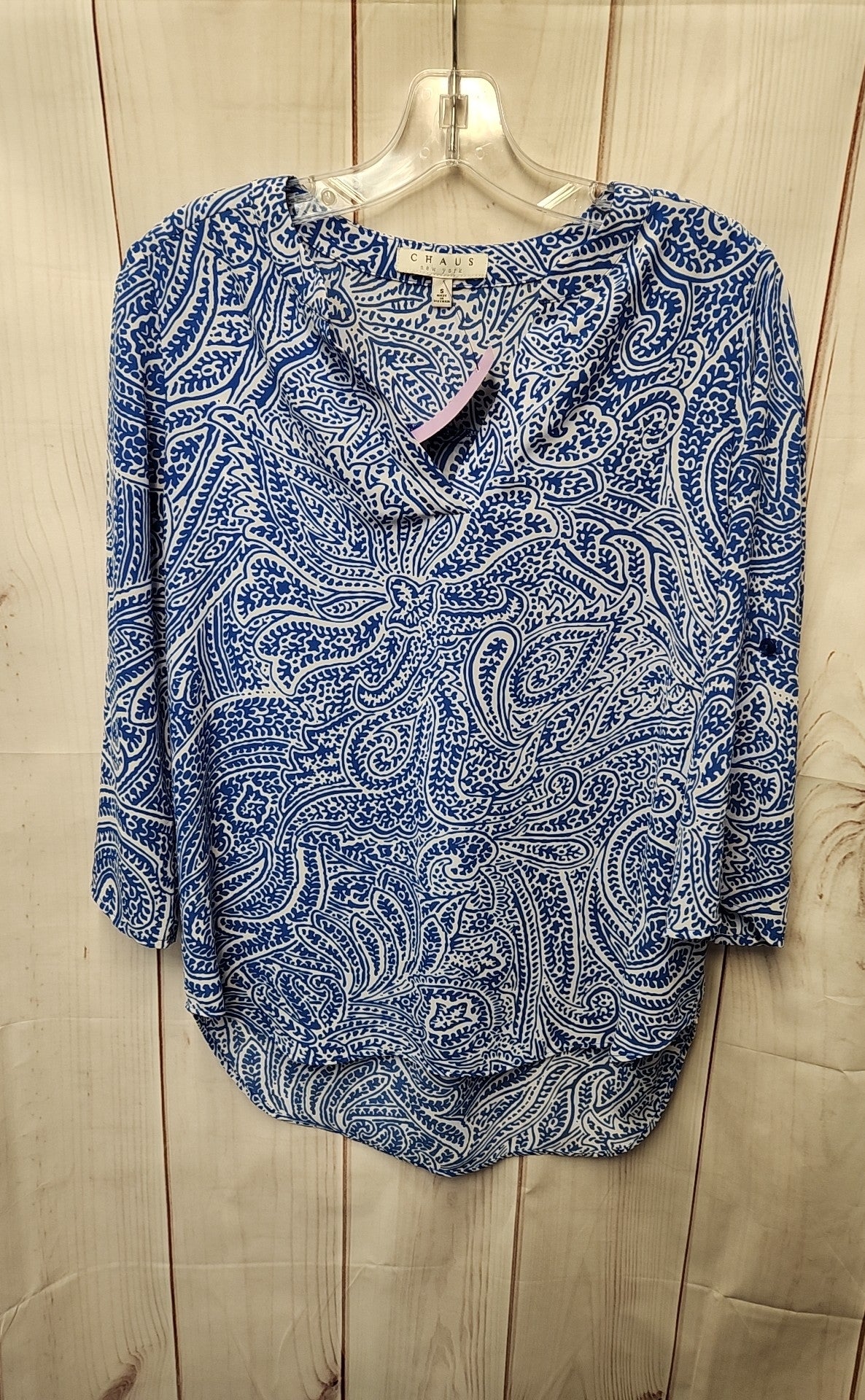 Chaus Women's Size S Blue 3/4 Sleeve Top