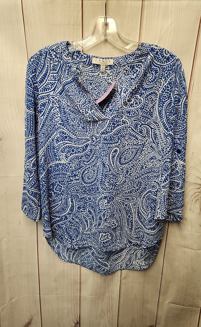 Chaus Women's Size S Blue 3/4 Sleeve Top
