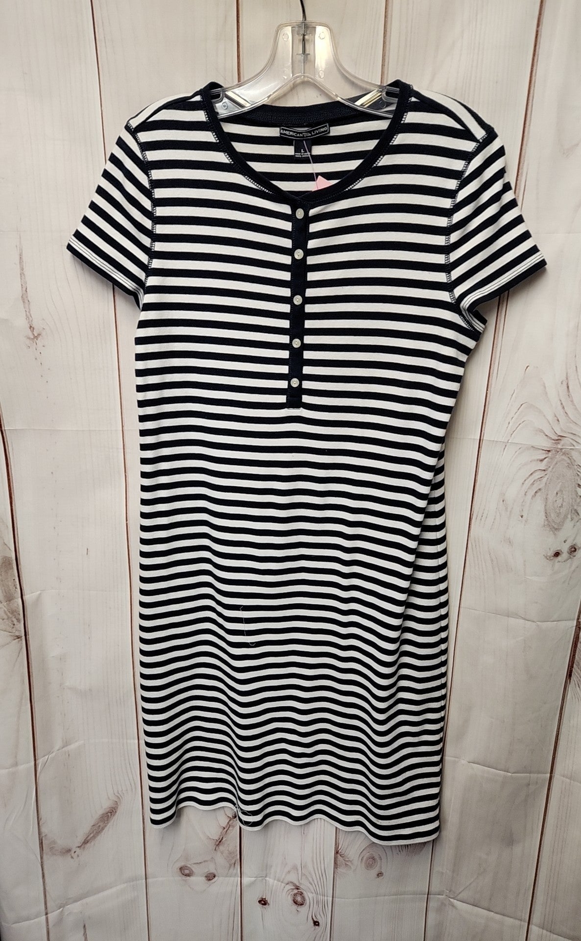 American Living Women's Size L White & Navy Dress