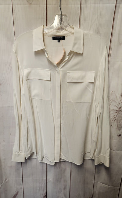Lafayette 148 Women's Size M White Long Sleeve Top