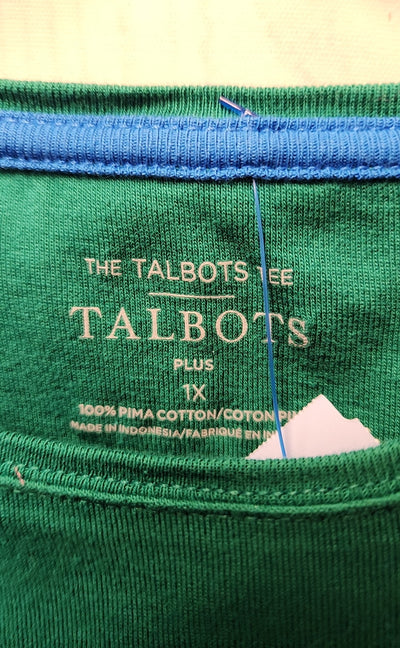 Talbots Women's Size 1X Green Long Sleeve Top
