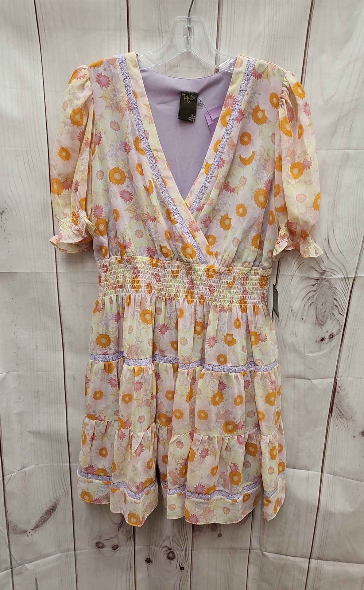 NWT Taylor Women's Size 8 Pink Floral Dress