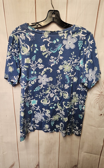 Croft & Barrow Women's Size 1X Blue Short Sleeve Top