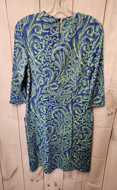 J McLaughlin Women's Size M Blue Floral Dress