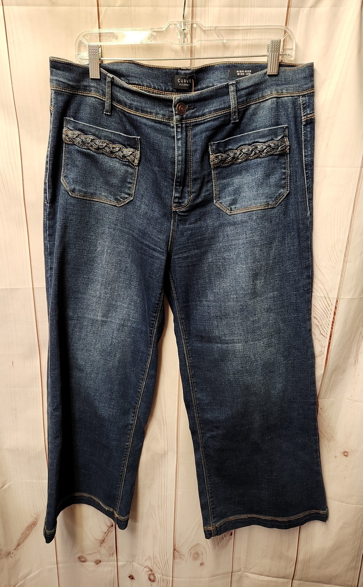 Curve Appeal Women's Size 32 (13-14) Blue Jeans High Rise Wide Leg
