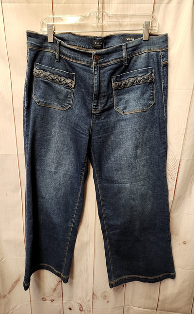 Curve Appeal Women's Size 32 (13-14) Blue Jeans High Rise Wide Leg