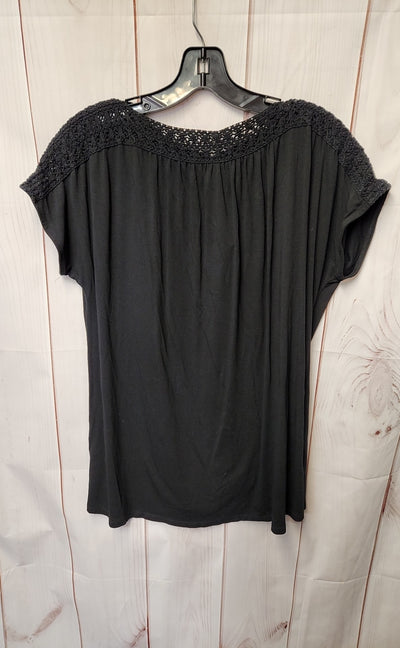 J Jill Wearever Collection Women's Size S Black Short Sleeve Top
