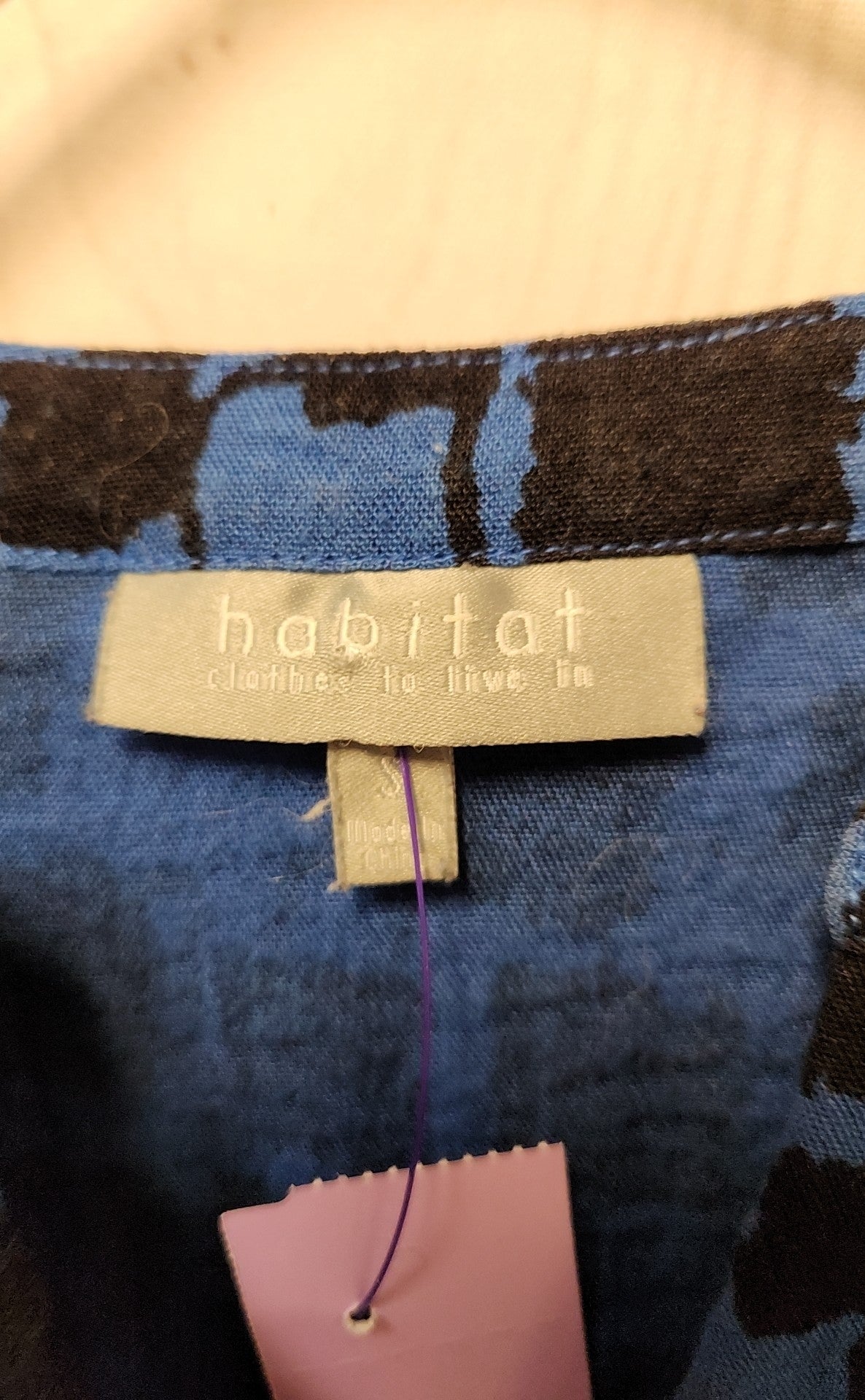 Habitat Women's Size S Black & Blue 3/4 Sleeve Top