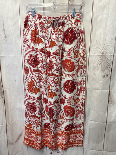 Nicole Miller Women's Size S White & Red Linen Blend Pants