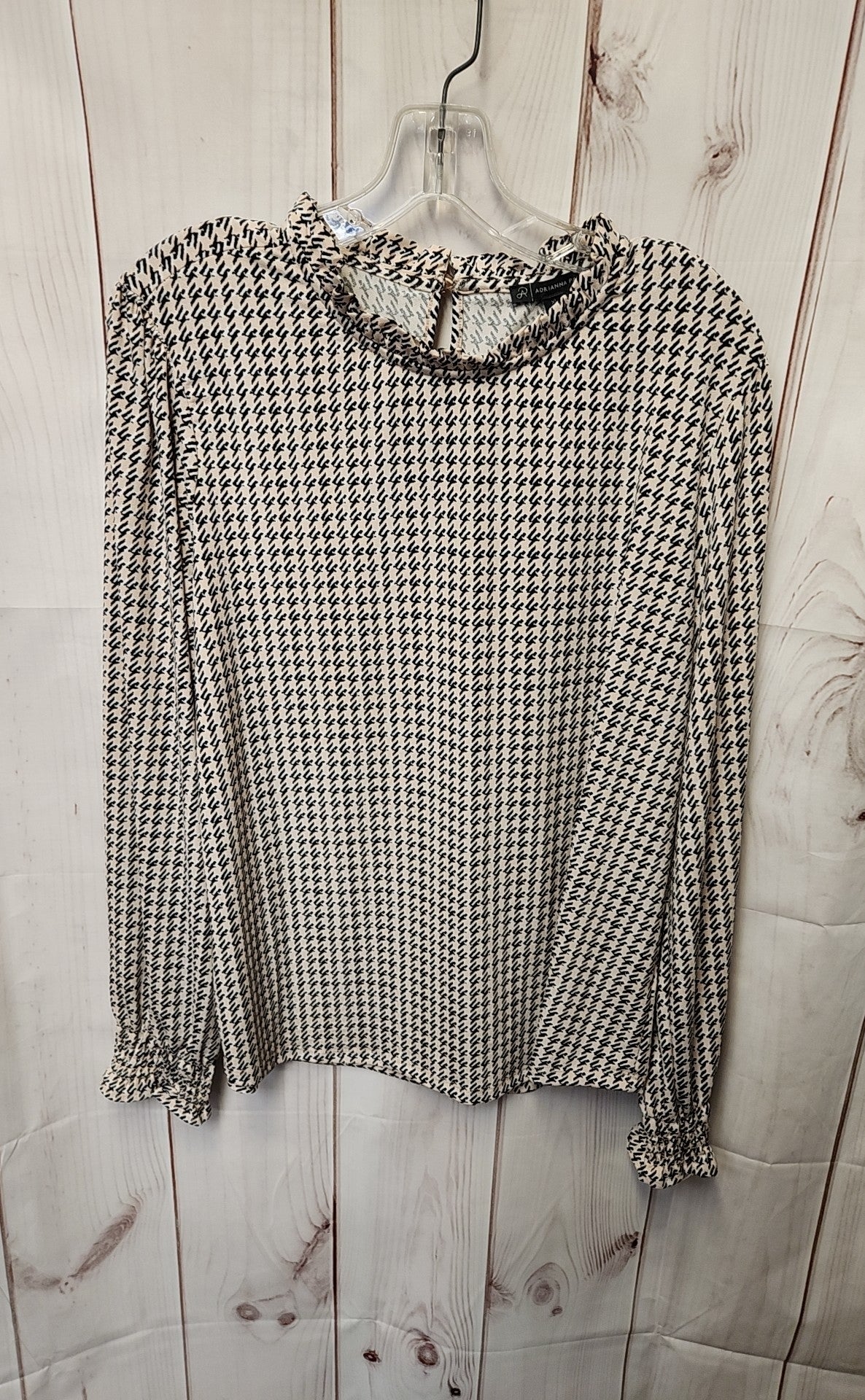 Adrianna Papell Women's Size XL Peach & Black Long Sleeve Top