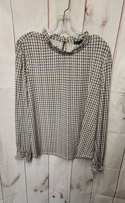 Adrianna Papell Women's Size XL Peach & Black Long Sleeve Top