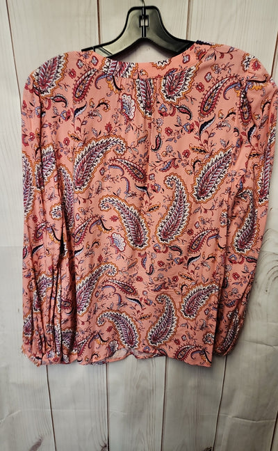 Talbots Women's Size L Petite Pink Long Sleeve Top