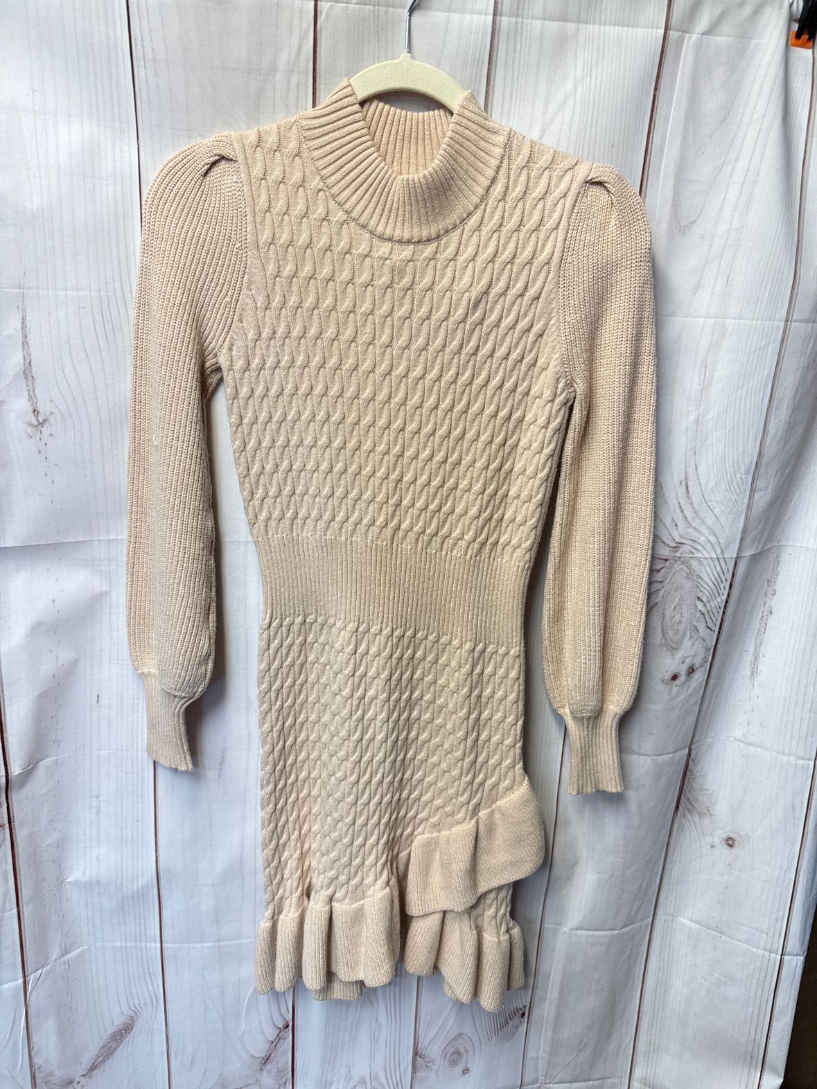 Flat White by Anthropologie Women's Size XS Beige Knit Dress