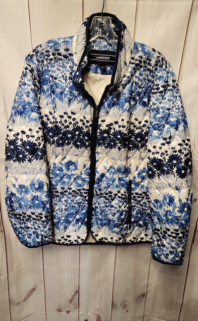 Lands End Women's Size XL Blue Floral Jacket