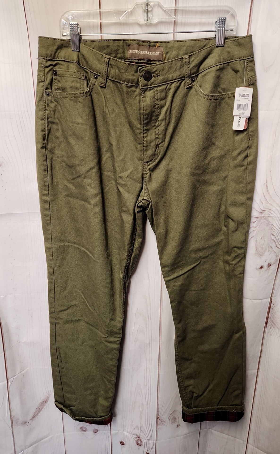 NWT Bit & Bridle Women's Size 16 Olive Green Pants