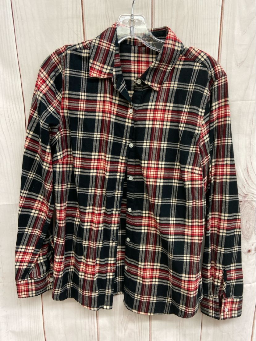 J McLaughlin Women's Size 6 Black & Red Long Sleeve Top