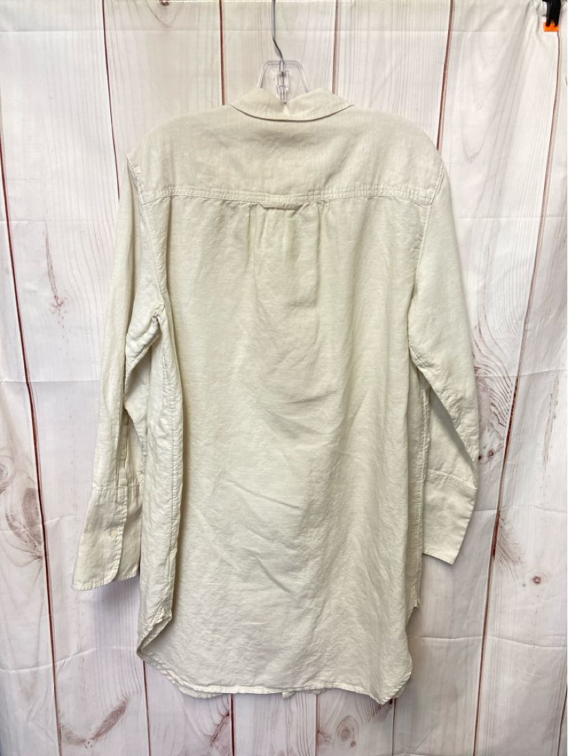 J Crew Women's Size M Beige Linen Blend Cover-Up