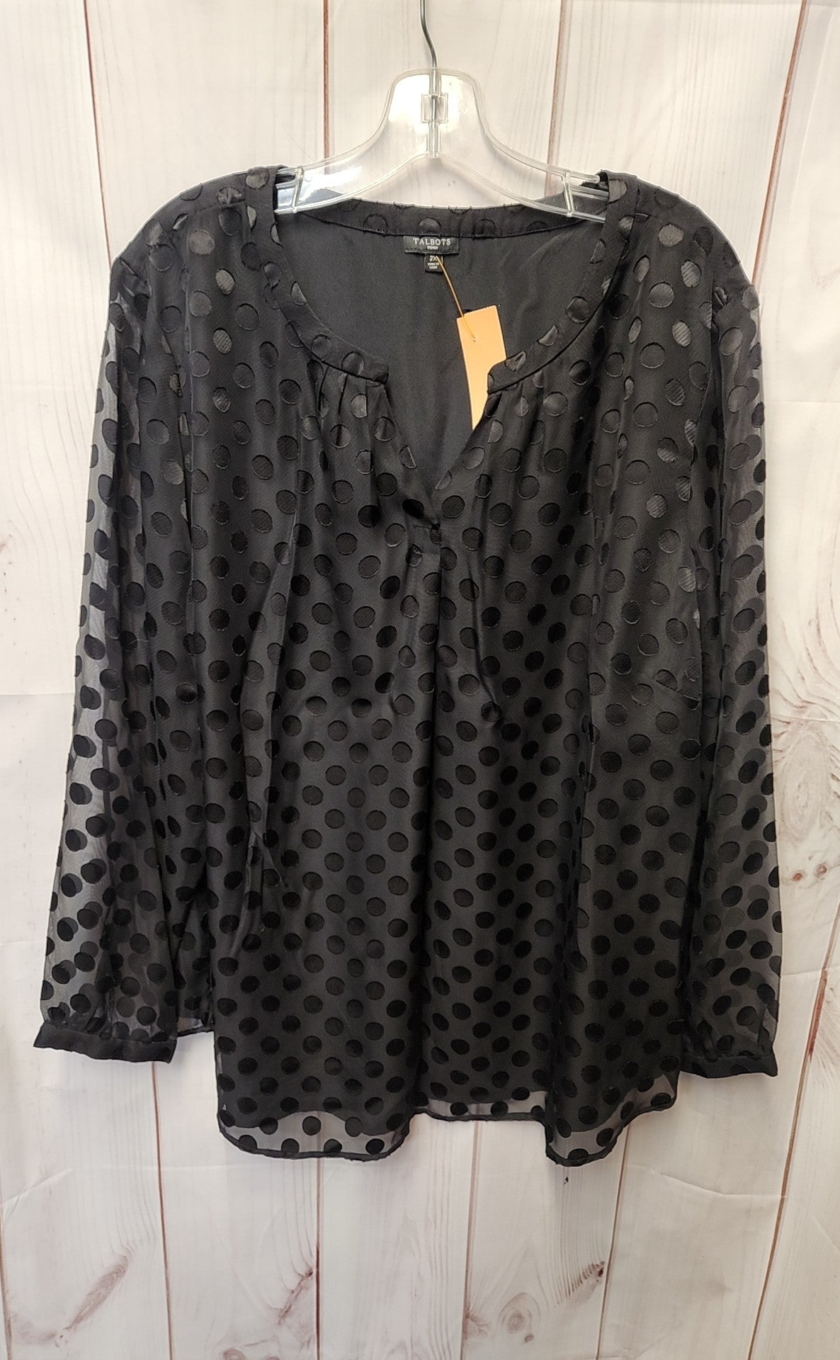 Talbots Women's Size 2X Black Long Sleeve Top