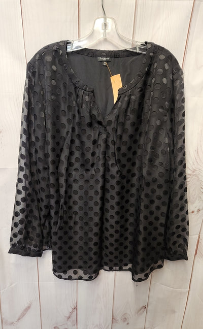 Talbots Women's Size 2X Black Long Sleeve Top