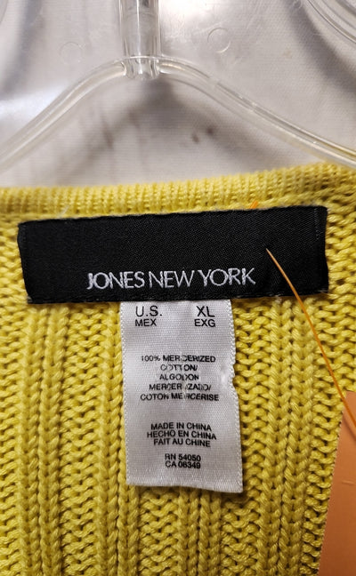 Jones New York Women's Size XL Yellow Cardigan