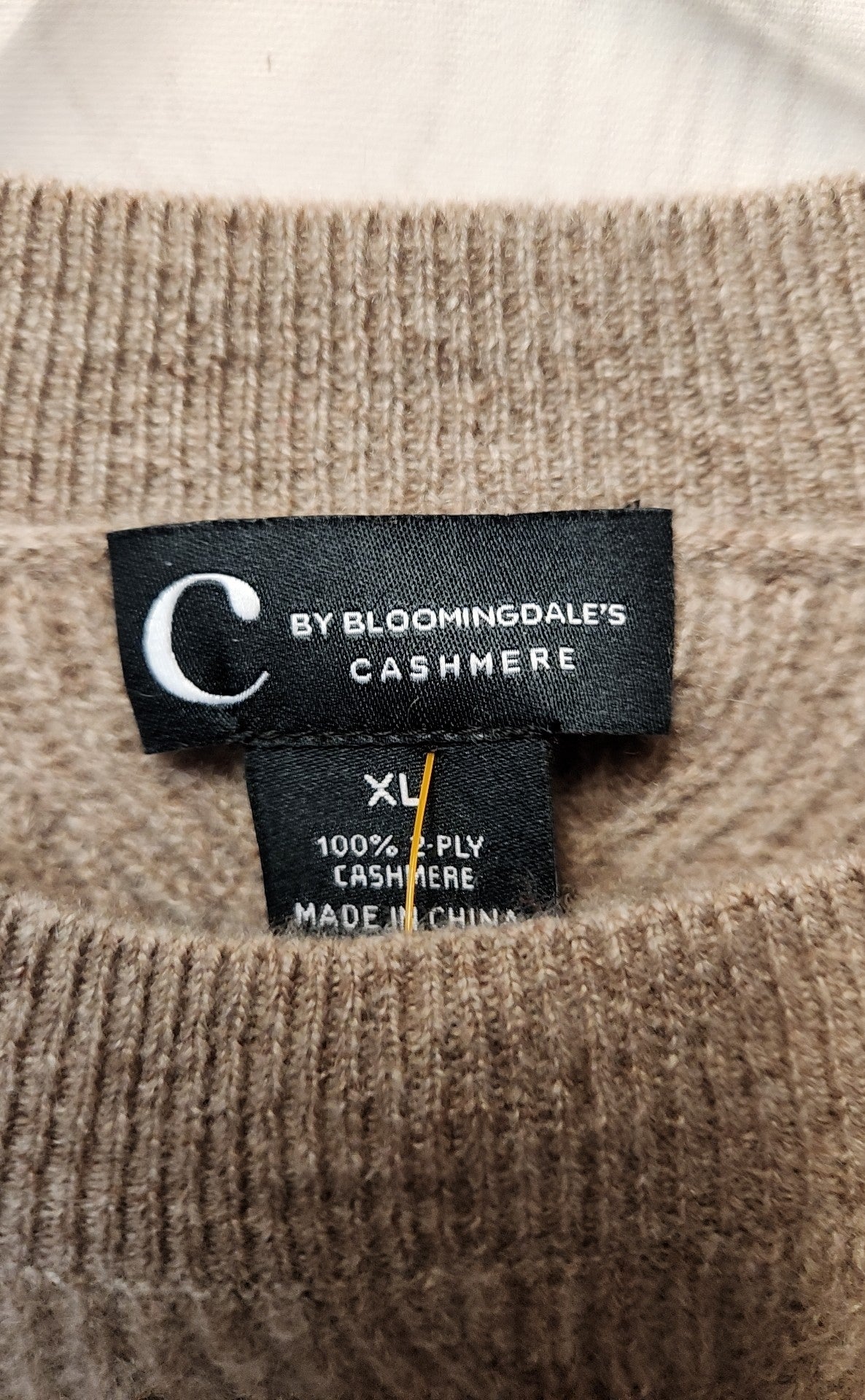 C by Bloomingdale's Women's Size XL Brown Cashmere Sweater