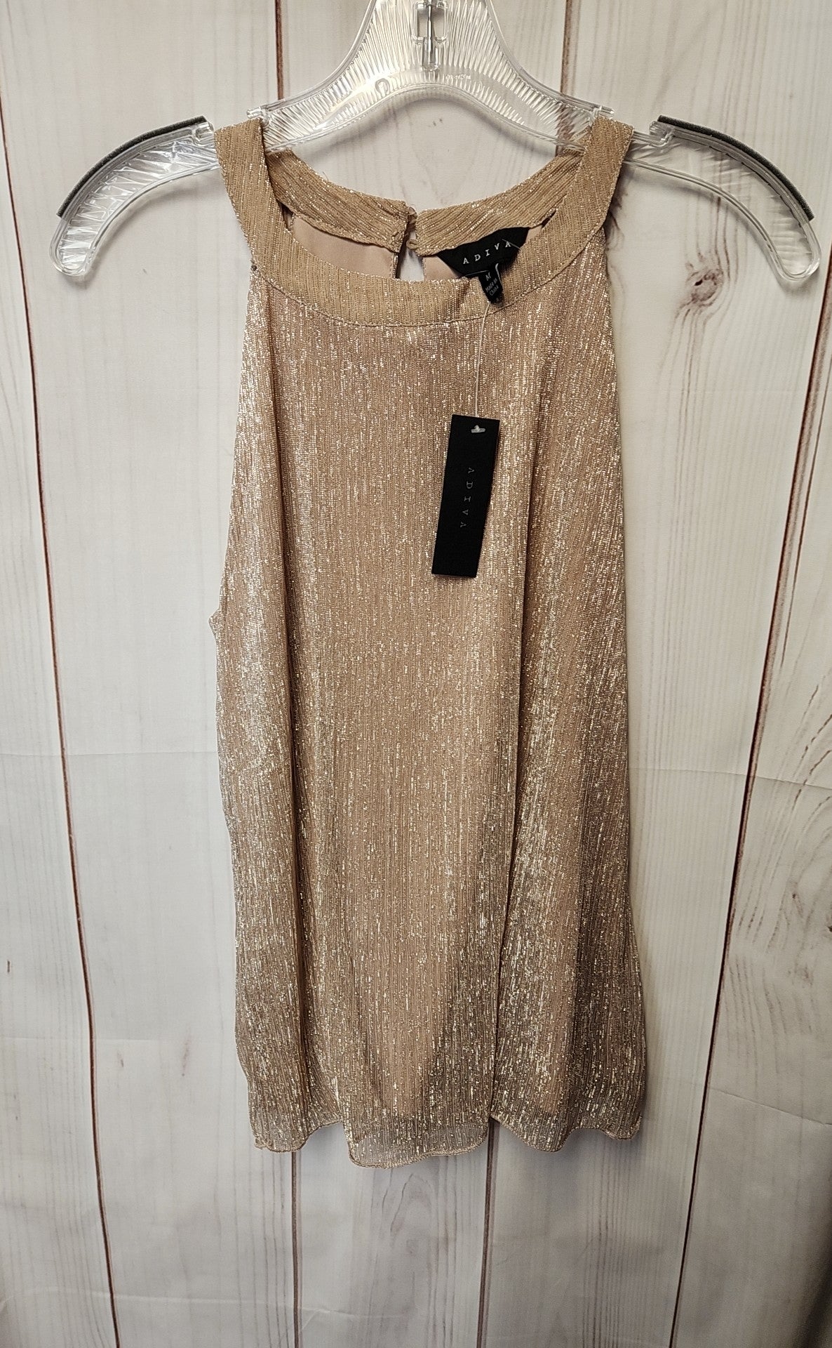 NWT Adiva Women's Size M Peach Metallic Sleeveless Top