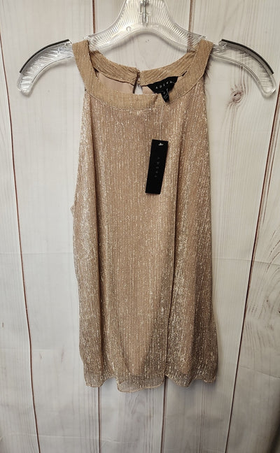 NWT Adiva Women's Size M Peach Metallic Sleeveless Top