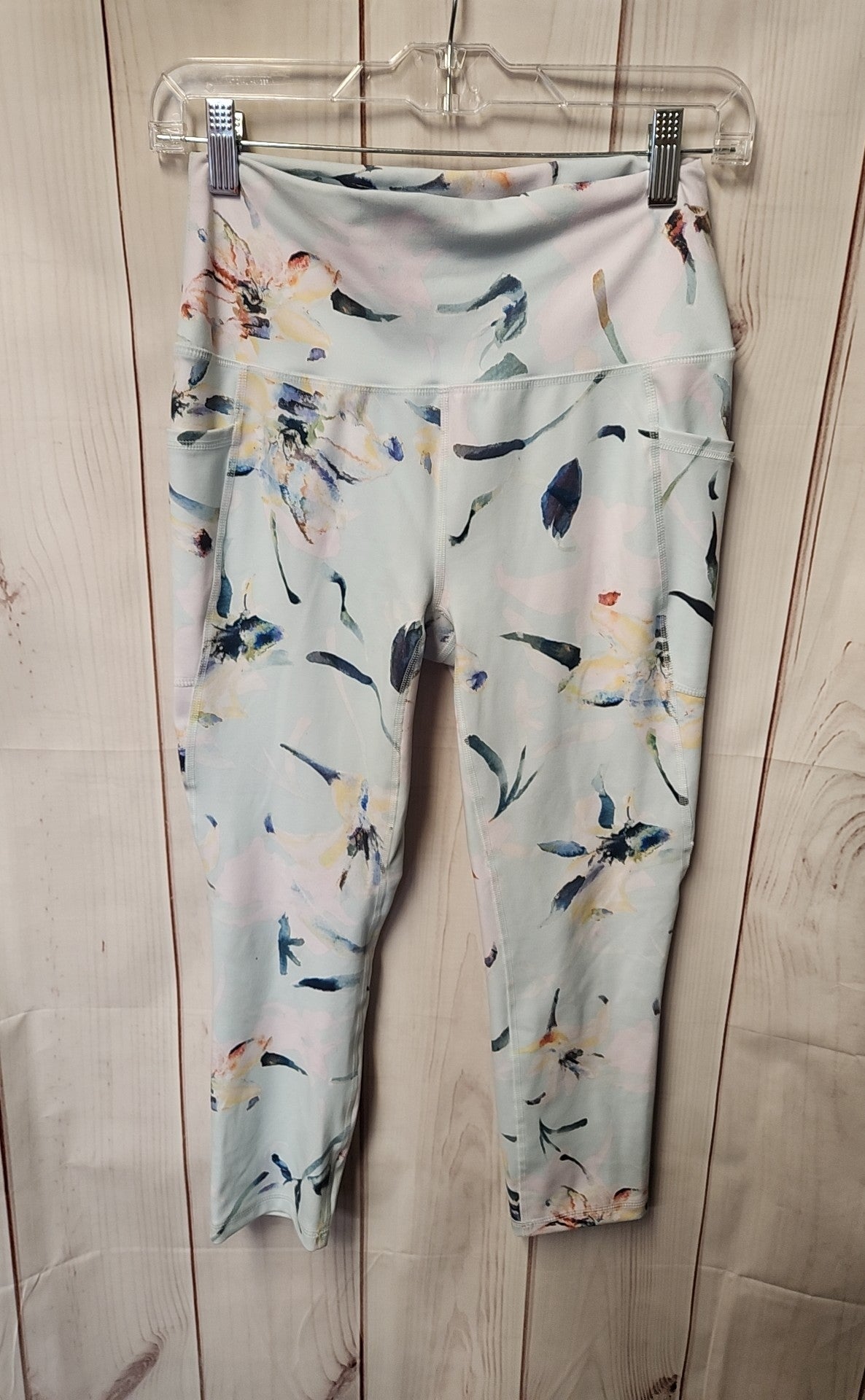 Rbx Women's Size M Light Blue Floral Leggings