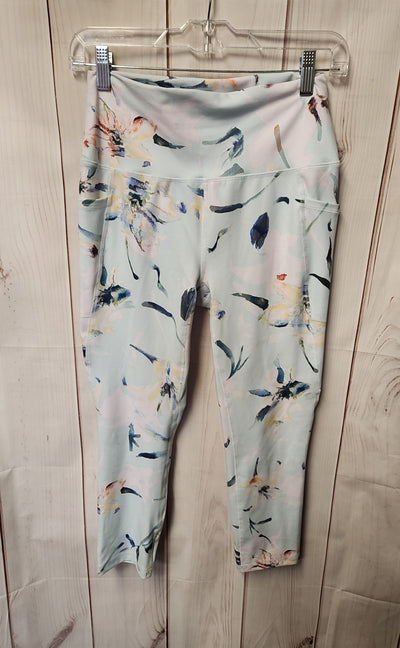 Rbx Women's Size M Light Blue Floral Leggings