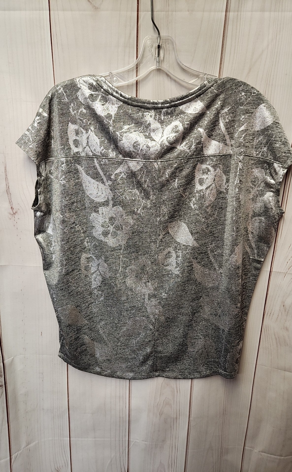 White House Black Market Women's Size XS Silver Short Sleeve Top