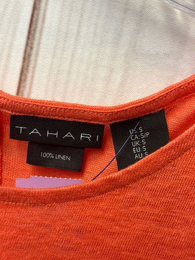 Tahari Women's Size S Red Linen Sleeveless Top