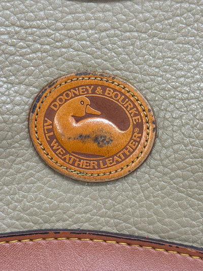 VTG Dooney & Bourke Taupe Leather Crossbody Purse Bag AS IS - marks