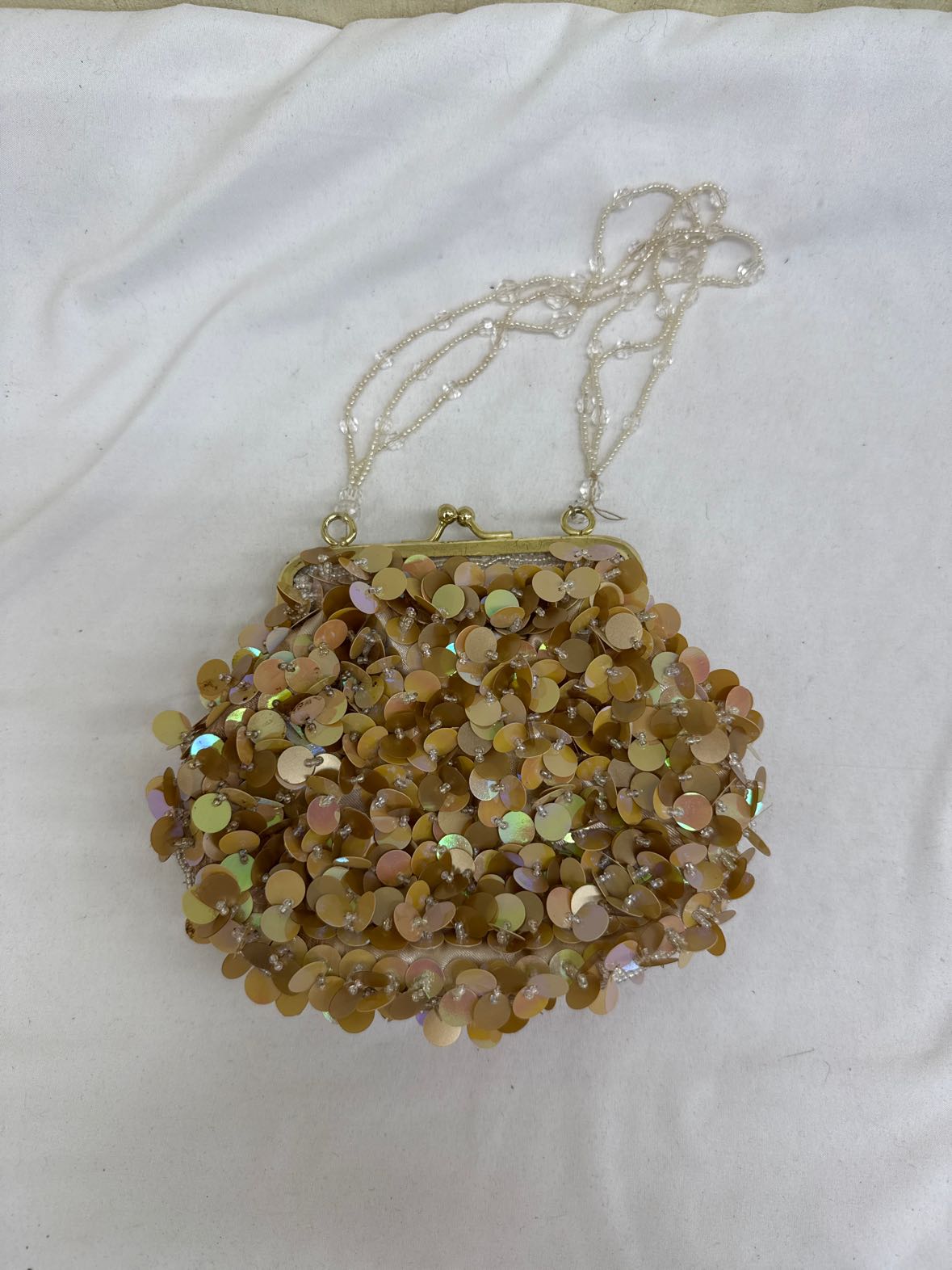 Cache Gold Beaded Purse Bag