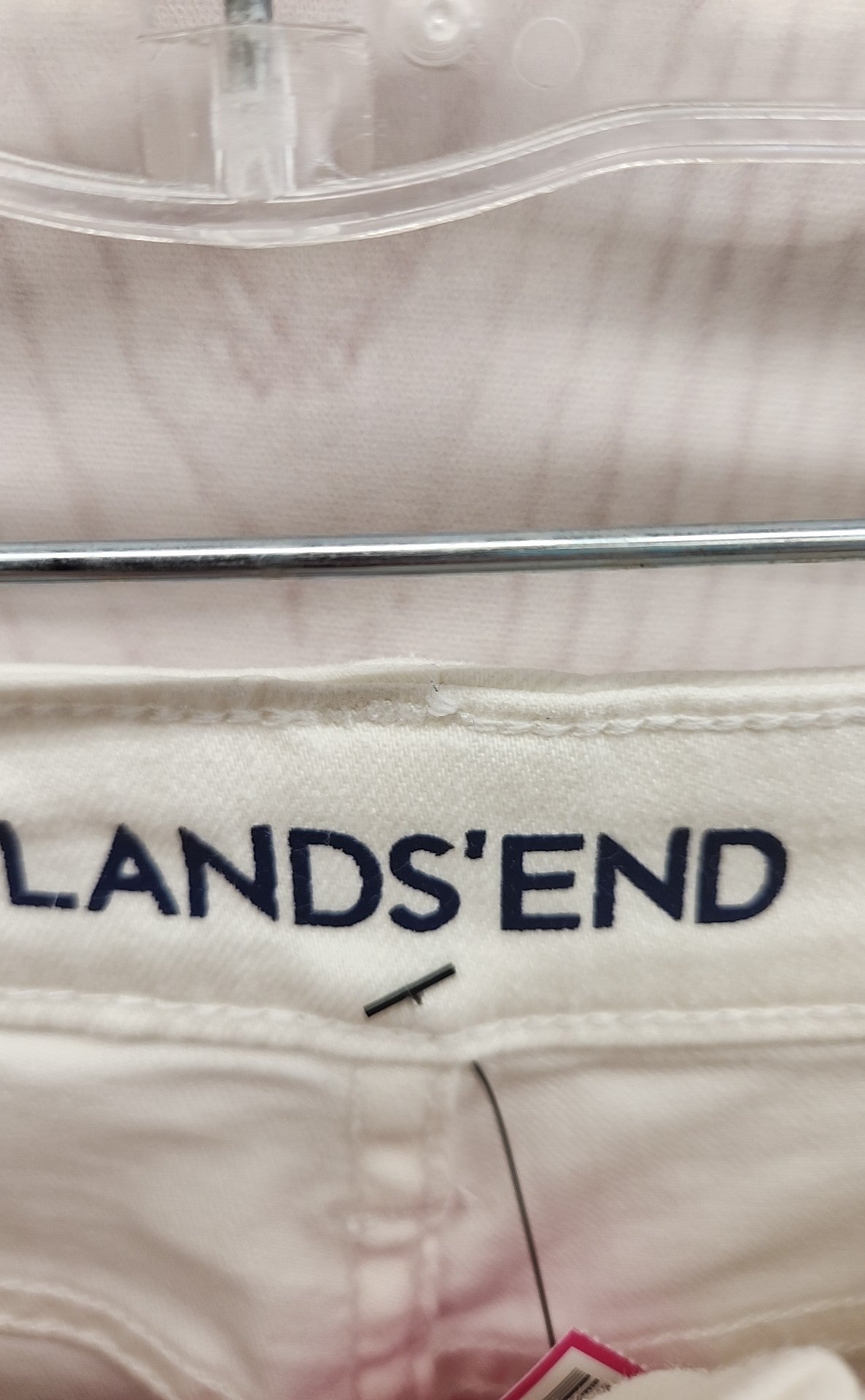 Lands End Women's Size 27 (3-4) Mid Rise Crop Jean White Jeans