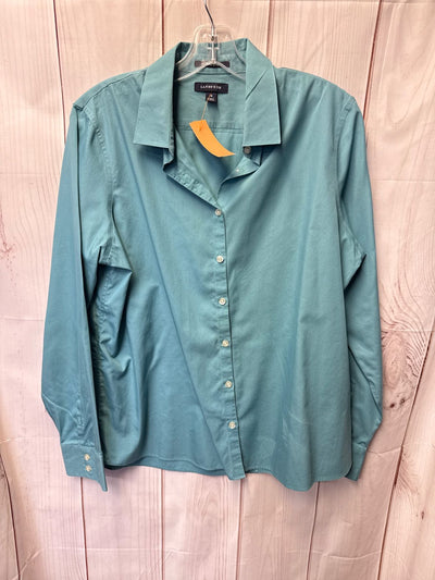 Lands End Women's Size 14 Teal Long Sleeve Top