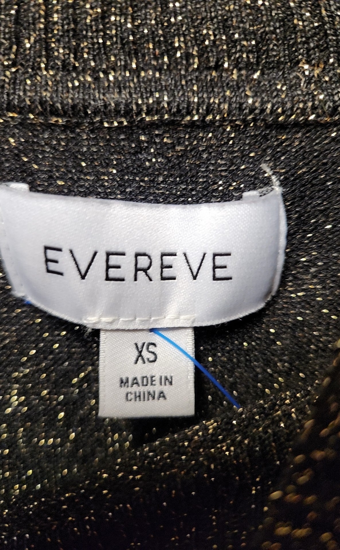 Evereve Women's Size XS Black & Gold Sweater