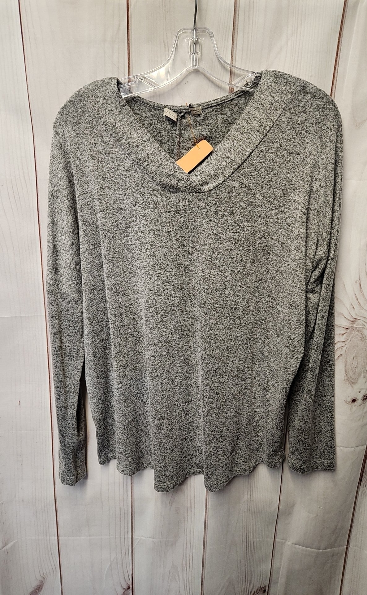 Active USA Women's Size L Gray Long Sleeve Top