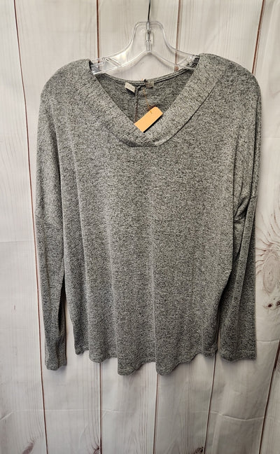 Active USA Women's Size L Gray Long Sleeve Top