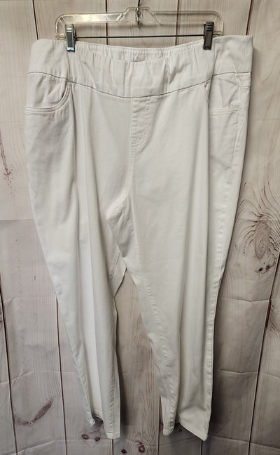 Woman Within Women's Size 22W Petite White Pants