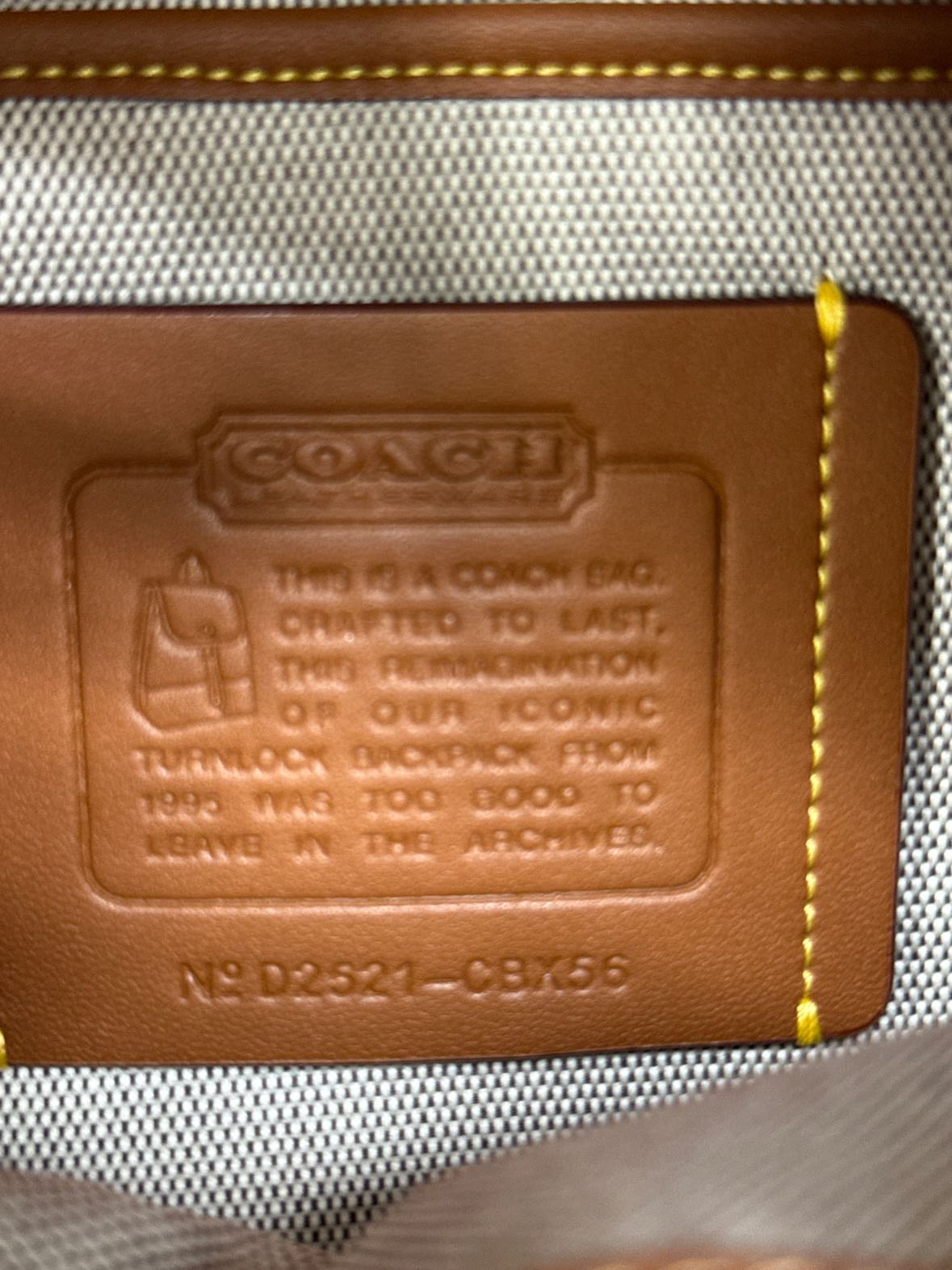 NWT Coach CBX66 Summer I Turned Pretty Brown Leather Turnlock Backpack