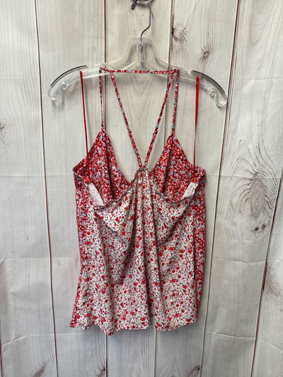 Skies are Blue Women's Size XL Red Floral Sleeveless Top