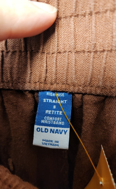 Old Navy Women's Size S Petite Brown Pants High Rise Straight