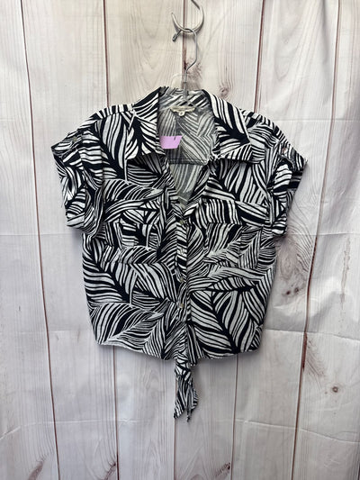 Christian Siriano Women's Size XS Black & White Animal Print Sleeveless Top