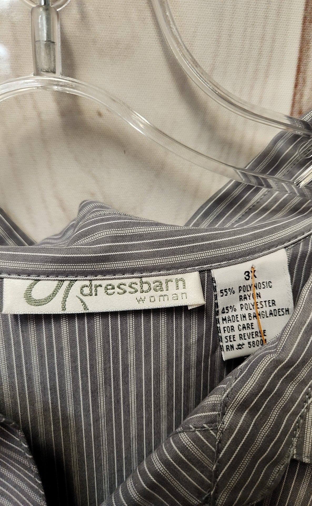 Dressbarn Women's Size 3X Gray Long Sleeve Top