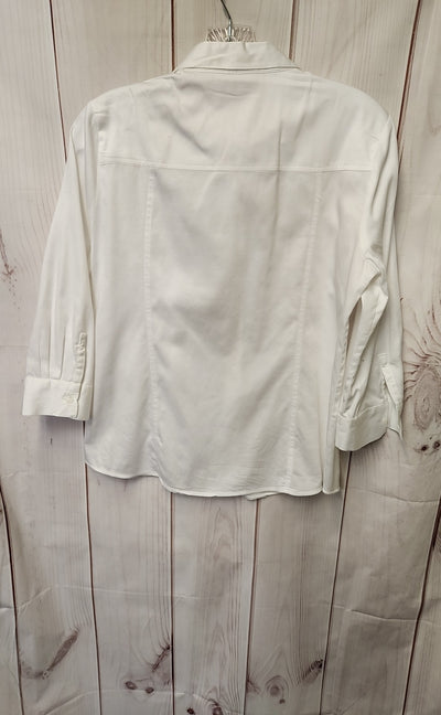 Dana Buchman Women's Size S White 3/4 Sleeve Top