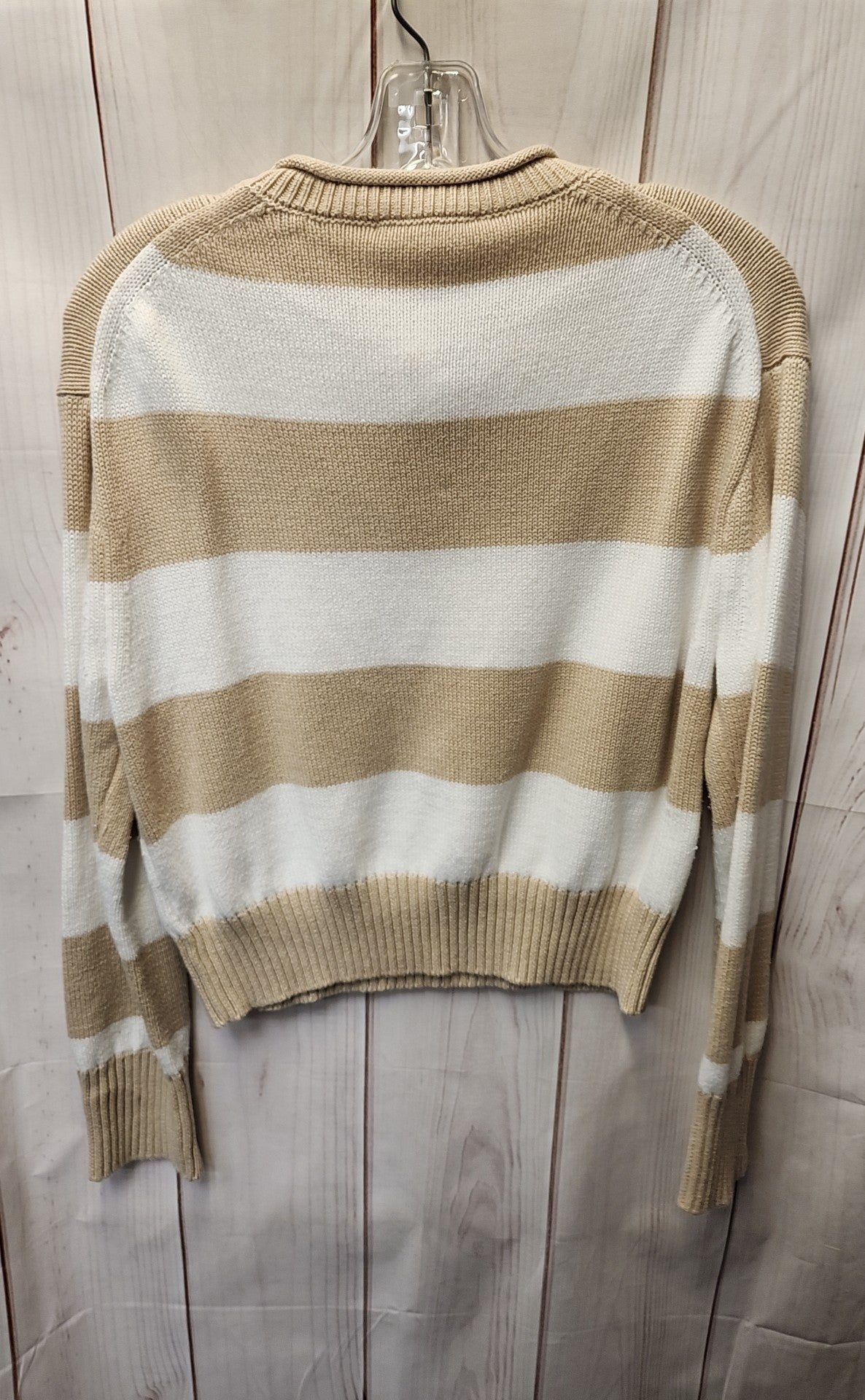 Brit NY Women's Size S White & Tan Sweater