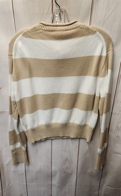 Brit NY Women's Size S White & Tan Sweater