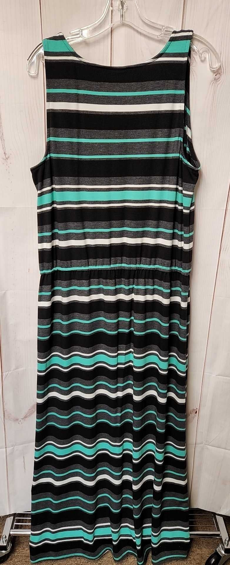 Merona Women's Size 1X Black & Green Dress